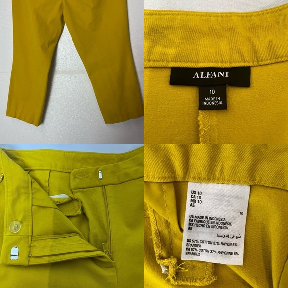 Alfani Yellow Gold Capri Pants Size 10 - Picture 13 of 17